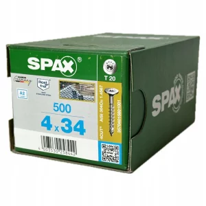 Spax wkręt łupek stal nierdzewna a2 tx20 cut 500szt - 4 x 34