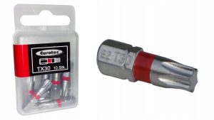 Eurotec torx tx30 25mm bit czerwony końcówka 10szt