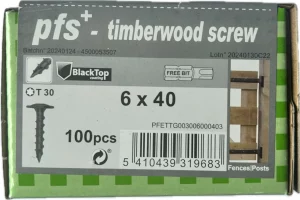 Pfs wkręty do drewna talerzowe czarne 6x40 plus bit - 100szt