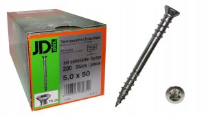 Jd plus wkręt do deski tarasowej 5x50 a2 200szt