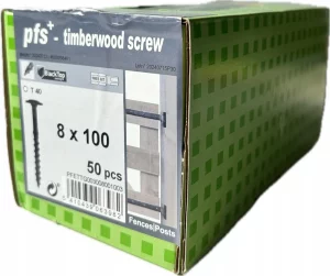 Pfs wkręty do drewna talerzowe czarne 8x100 plus bit - 50szt