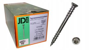 Jd plus wkręt do deski tarasowej 5x80 a2 100szt