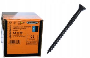 Eurotec wkręty nierdzewne 4,5x50 fasada czarny tx