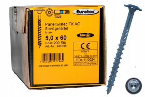 Eurotec wkręty do drewna 5x60 talerzykowe torx