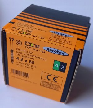 Eurotec wkręty tarasowe floorfix a2 fasadowe - 4,2x55 - 250 szt