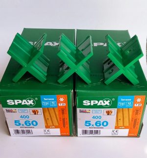 Spax-d wkręty tarasowe 5x60 800szt stare złoto + 3 krzyżyki gratis