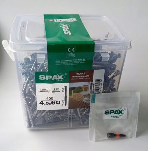 Spax wkręty do drewna tarasowe spax-d wirox c4 4,5x60 - 400 szt bit gratis