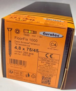 Eurotec wkręty tarasowe floorfix 1000 c4 fasadowe - 4,8x75 - 250 szt