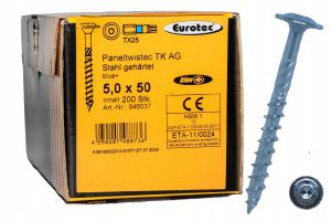 Eurotec wkręty do drewna 5x50 talerzykowe torx